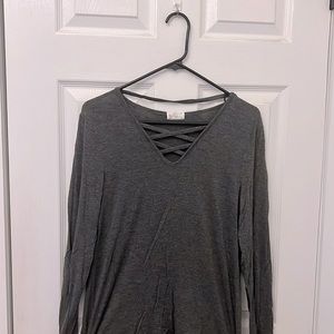 Charcoal gray long sleeved shirt in a size XL